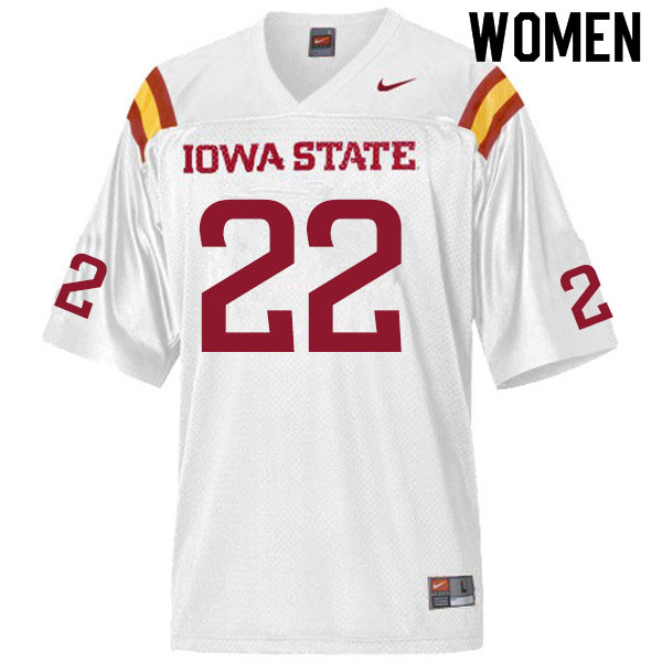 Women #22 Kade Lynott Iowa State Cyclones College Football Jerseys Sale-White - Click Image to Close